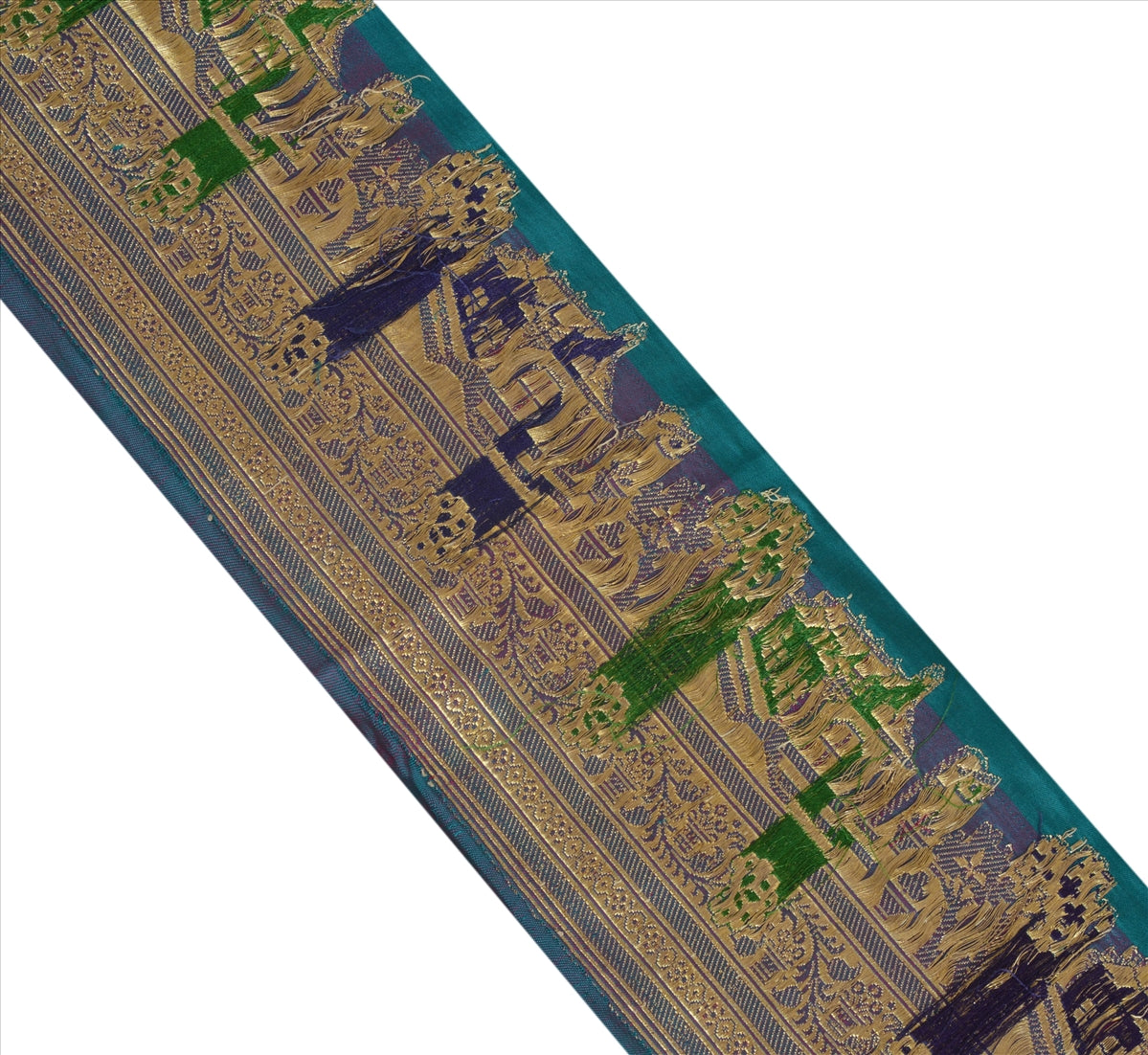 Sanskriti Vintage Sari Border Woven Brocade 1 Yd Indian Trim Sewing Purple Lace