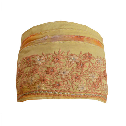 Sanskriti Vintage Sari Border Antique Embroidered 1 Yd Indian Trim Sewing Cream Lace