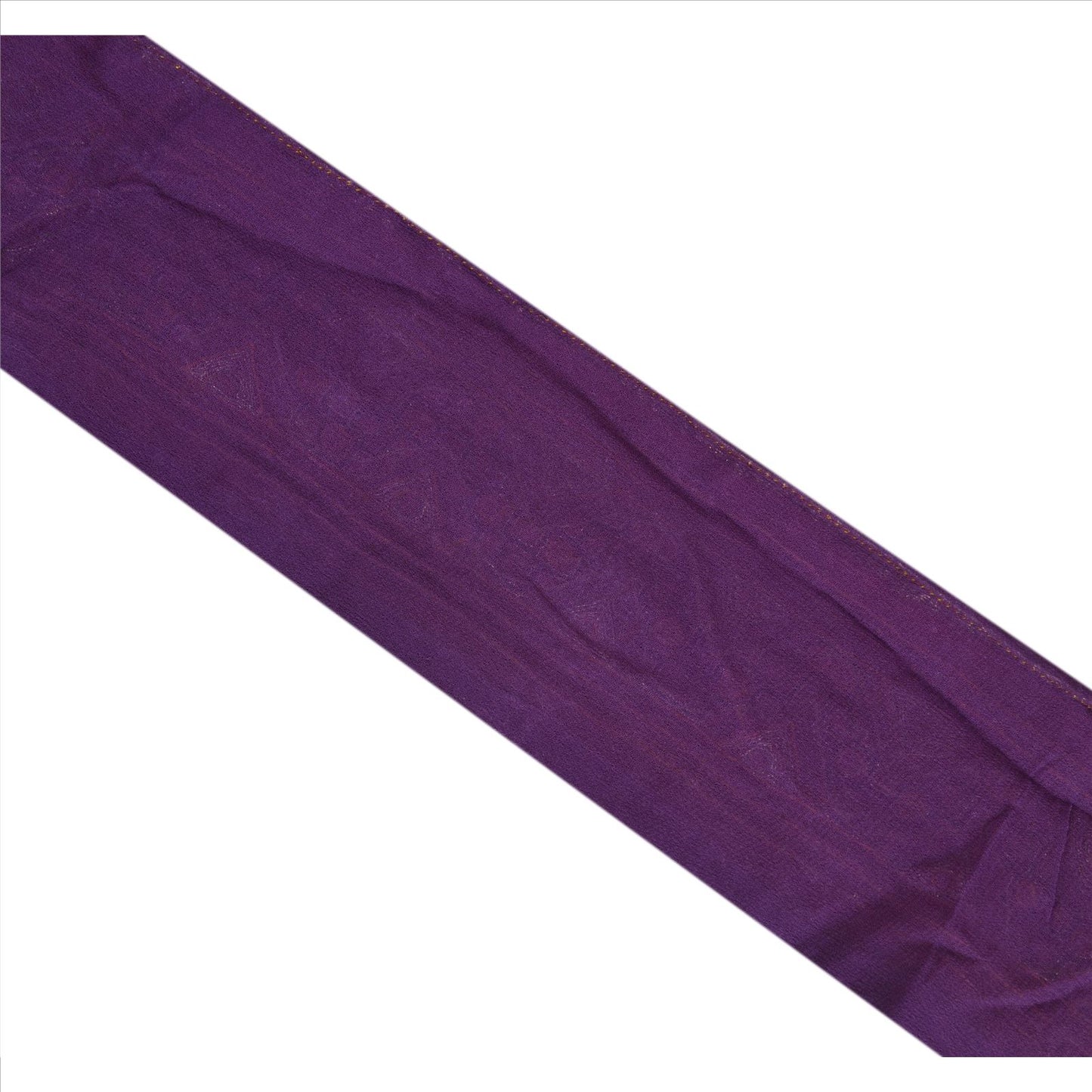 Sanskriti Vintage Sari Border Hand Beaded 1 Yd Trim Sewing Purple Mirror Lace