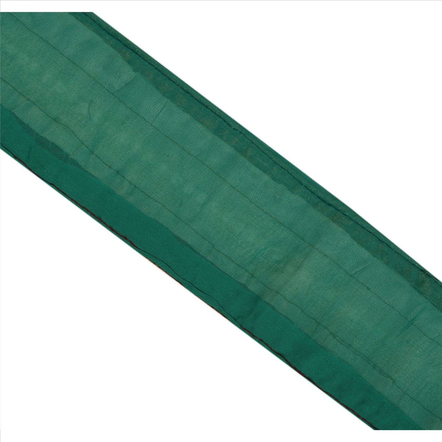 Sanskriti Vintage Sari Border Hand Beaded 1Yd Trim Sewing Green Rhinestone Lace