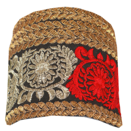 Sanskriti Vintage Saree Border Embroidered 1 Yard Trim Sewing Black Decor Lace