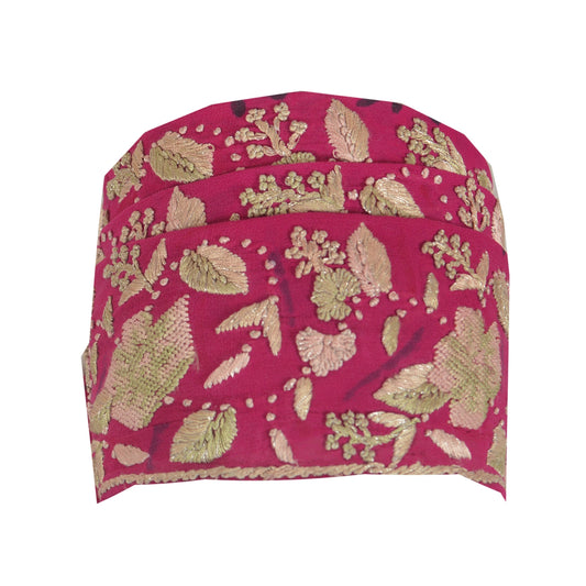 Sanskriti Vintage Sari Border Hand Embroidered 1 Yd Trim Sewing Pink Decor Lace