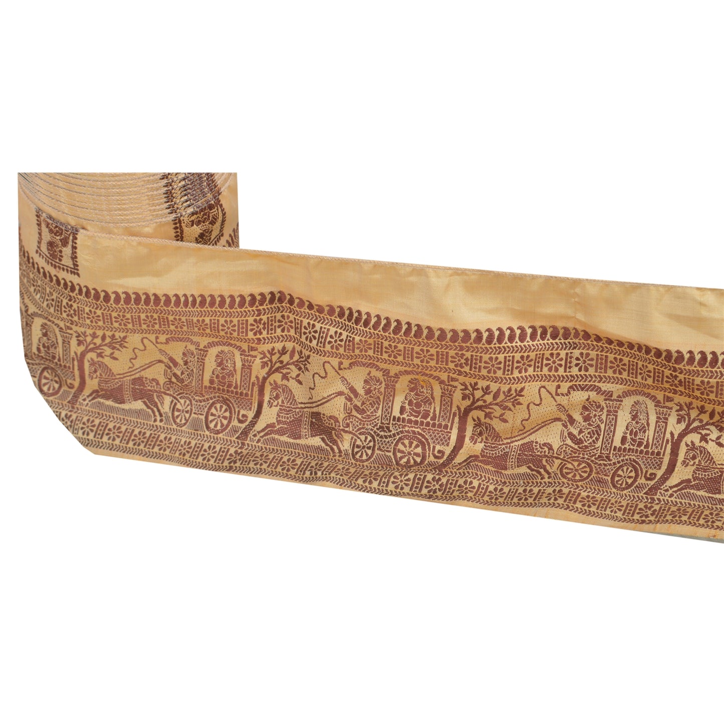 Sanskriti Vintage Sari Border Woven Baluchari 1 Yd Indian Trim Sewing 4"W Lace