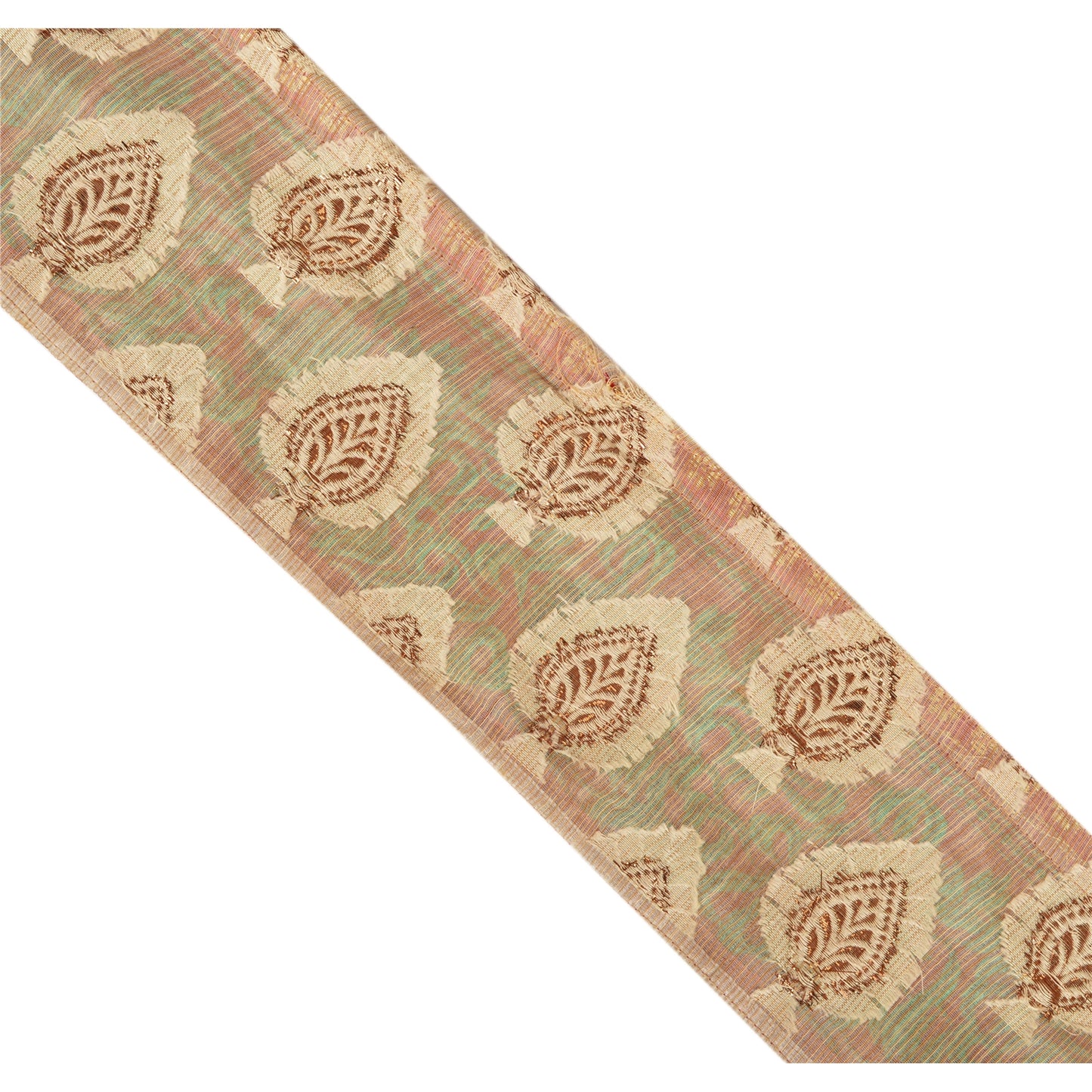 Sanskriti Vintage Sari Border Embroidered 1 Yd Trim Sewing Dark Red Craft Lace