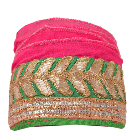 Sanskriti Vintage Sari Border Embroidered 1 Yd Trim Sewing Pink Craft Decor Lace