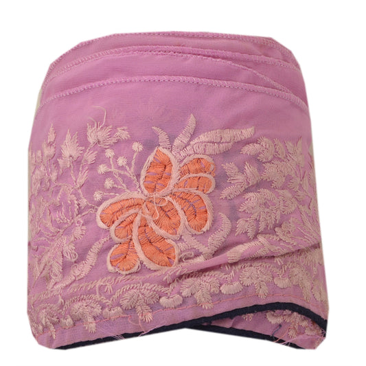 Sanskriti Vintage Sari Border Embroidered 1 Yd Trim Sewing Pink Craft Decor Lace