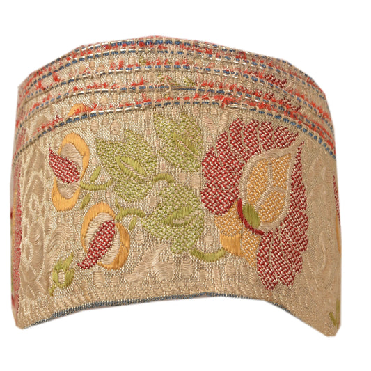 Sanskriti Vintage Sari Border Woven 1 Yd Trim Sewing Cream Craft Floral Lace