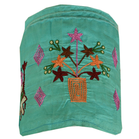 Sanskriti Vintage Sari Border Hand Embroidered 1 Yd Trim Sewing Craft Decor Lace