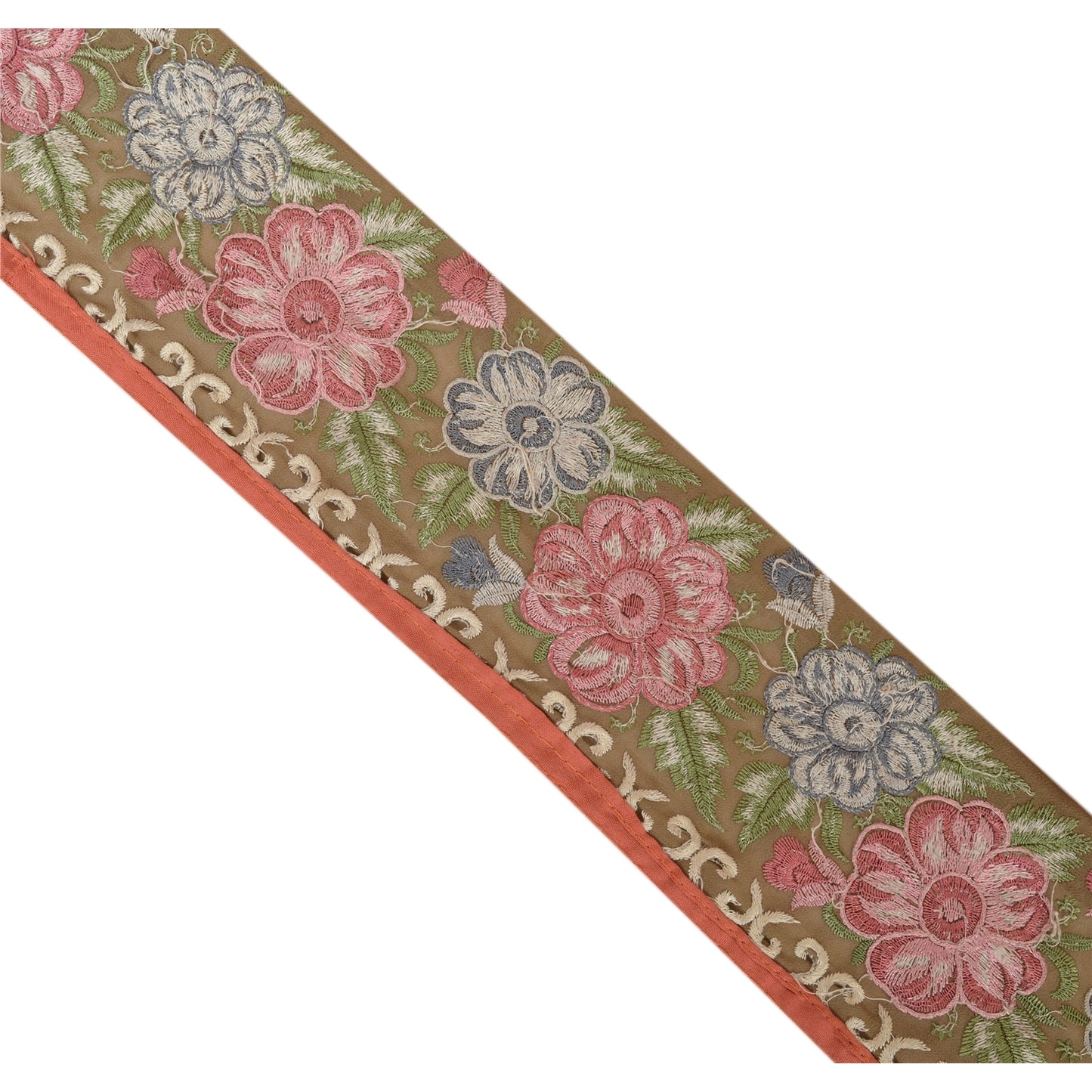 Sanskriti Vintage Sari Border Embroidered 1 Yd Trim Sewing Green Craft Lace