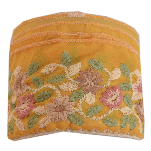 Sanskriti Vintage Sari Border Embroidered 1Yd Trim Sewing Yellow Craft Deco Lace