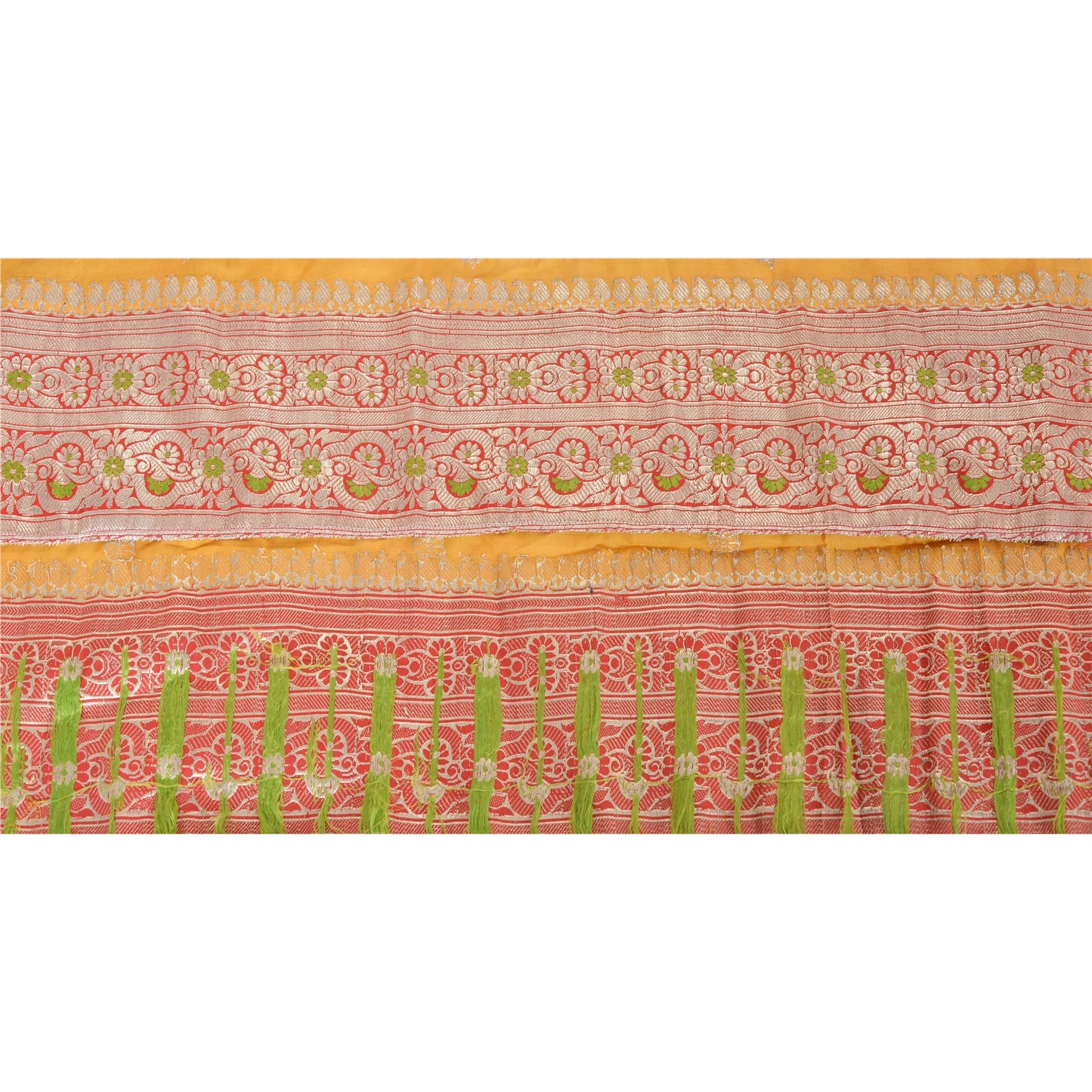 Sanskriti Vintage Sari Border Woven Brocade 1 Yd Trim Craft Sewing Red Zari Lace