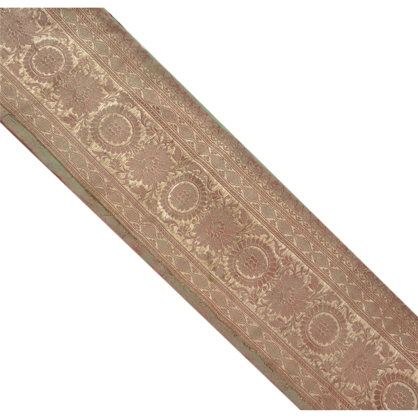 Sanskriti Vintage Sari Border Woven Brocade 1 YD Trim Craft Sewing Red Lace