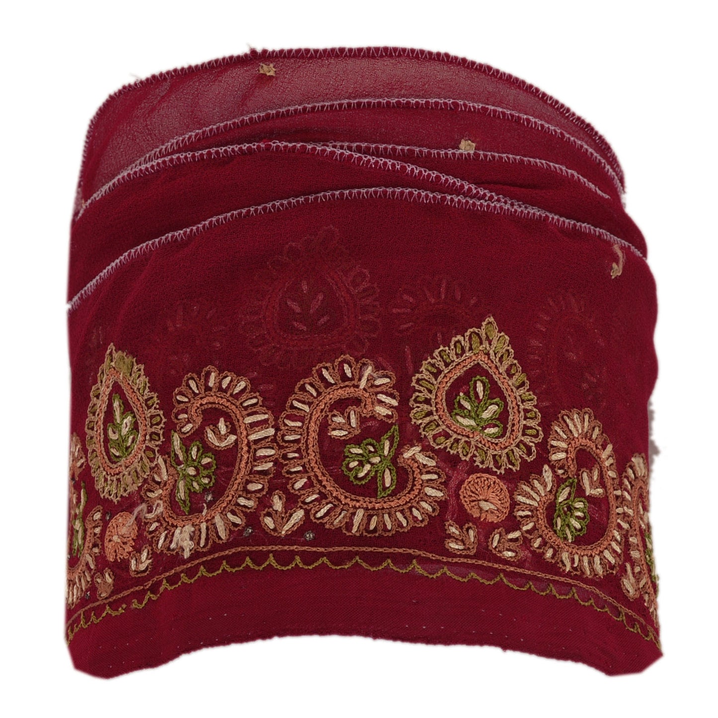 Sanskrit Vintage Border Antique Hand Embroidered 1YD Trim Sewing Red Craft Lace