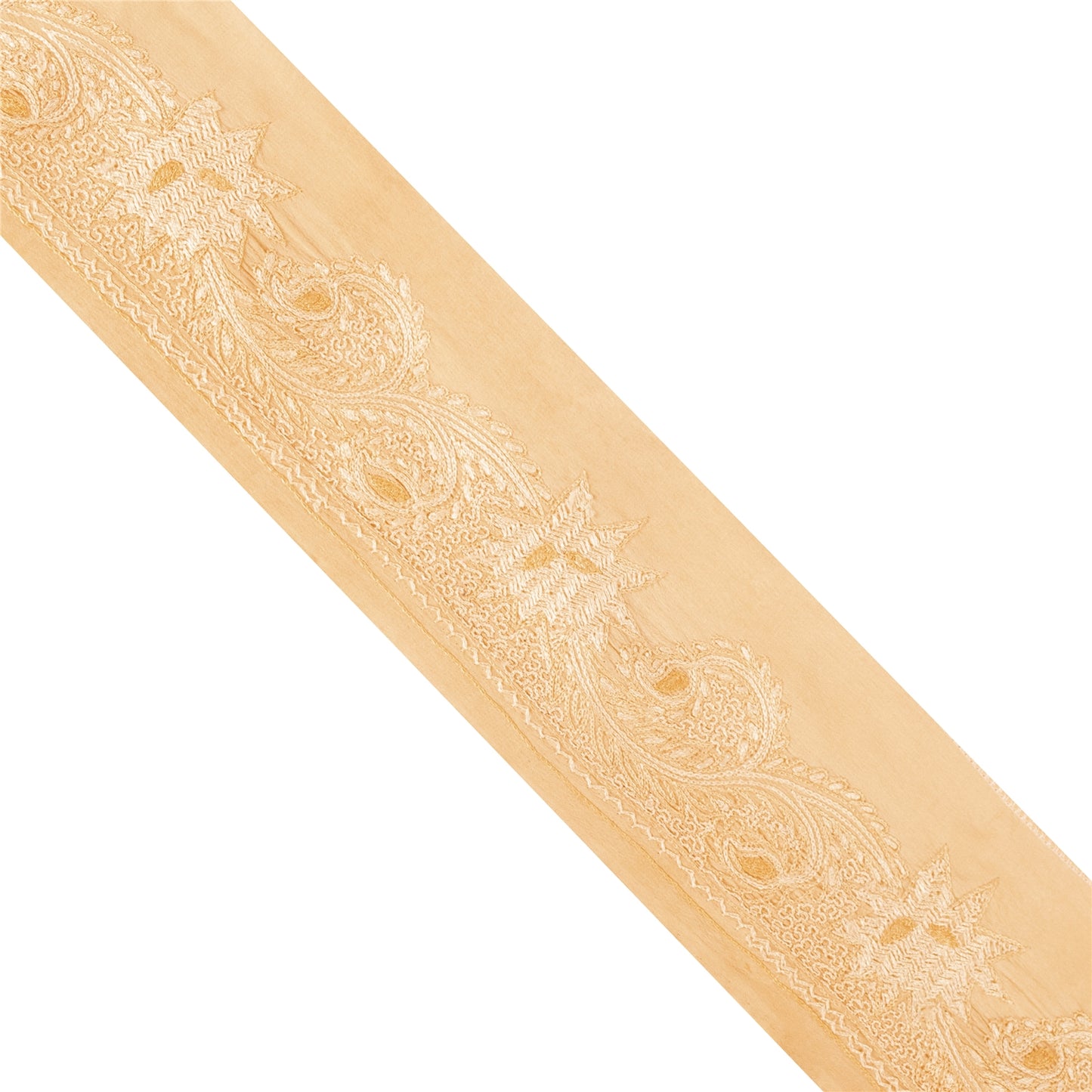 Sanskriti Vintage Border Antique Hand Embroidered 1YD Trim Sewing Peach Ribbon