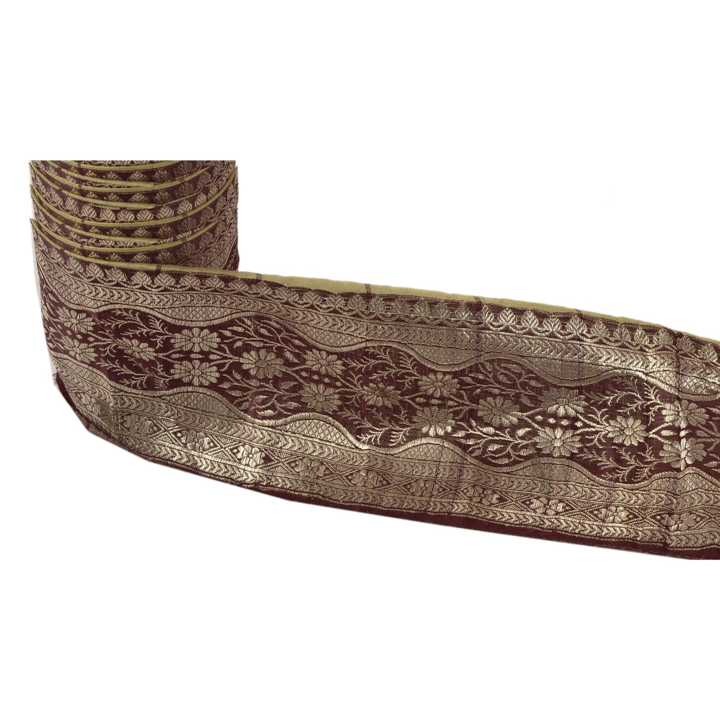 SANSKRITI VINTAGE Border Antique Woven Brocade 1 YD Trim Craft Sewing Brown Lace