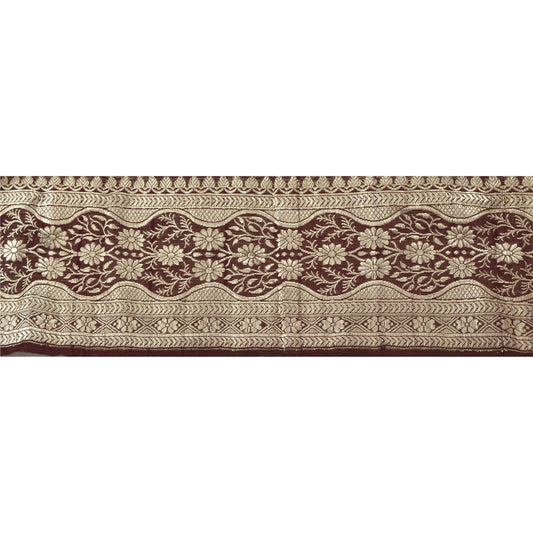 SANSKRITI VINTAGE Border Antique Woven Brocade 1 YD Trim Craft Sewing Brown Lace