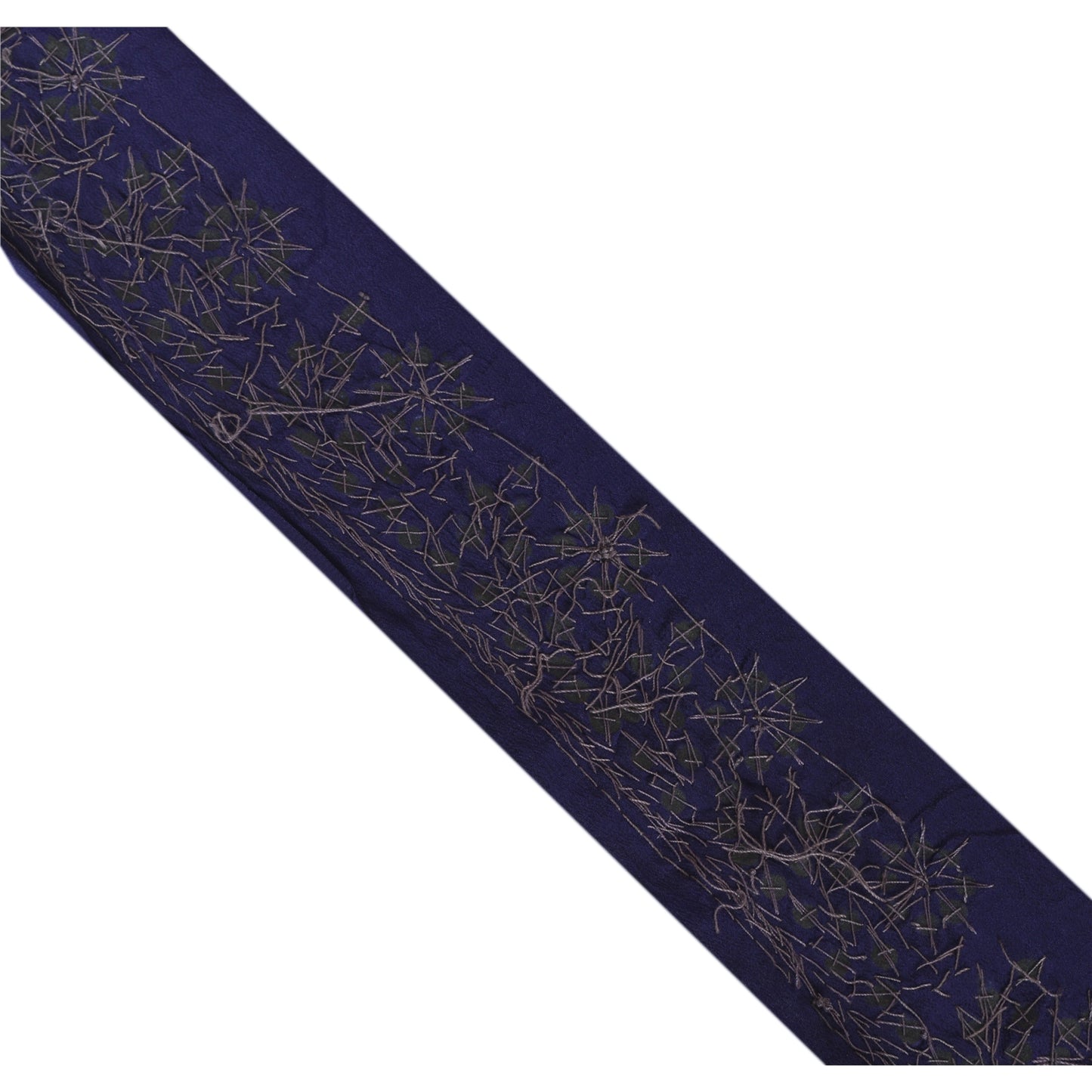 Sanskriti Vintage Sari Border Hand Beaded 1 Yd Trim Sewing Blue Gota Patti Lace