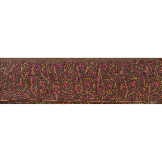 Sanskriti Vintage Sari Border Hand Embroidered Suzani 1Yd Trim Sewing Craft Lace