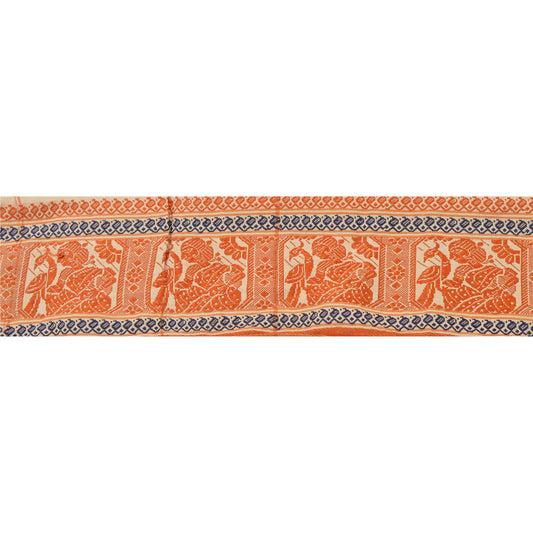 Sanskriti Vintage Sari Border Woven Baluchari 1 Yd Craft Trim Sewing 4"W Lace