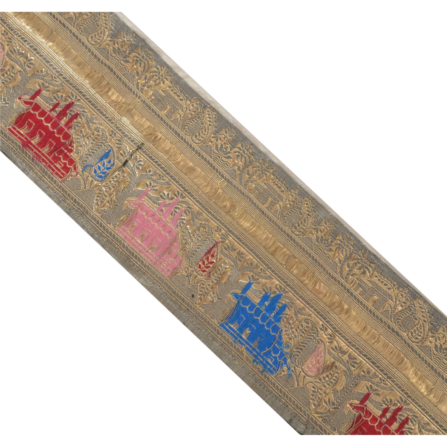 Sanskriti Vintage Sari Border Woven Brocade 1 Yd Trim Craft Sewing Black Lace