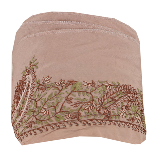 Sanskriti Vintage Sari Border Hand Embroidered Sozni 1 Yd Trim Pink Decor Lace