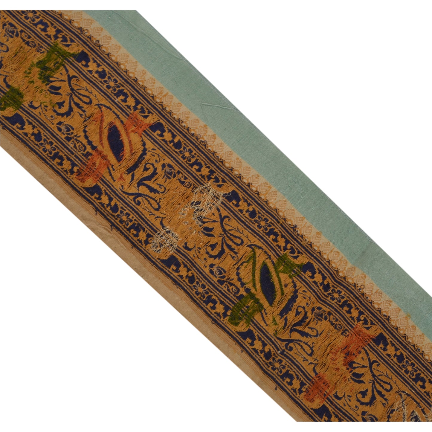 Sanskriti Vintage 1 Yd Sari Border Indian Woven Trim Sewing Craft Cream Lace