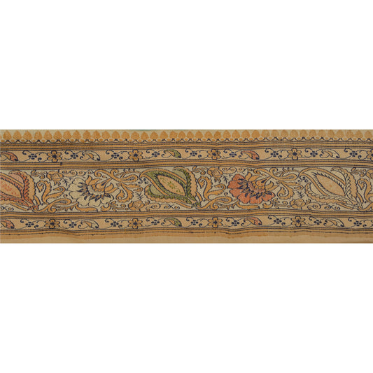 Sanskriti Vintage 1 Yd Sari Border Indian Woven Trim Sewing Craft Cream Lace