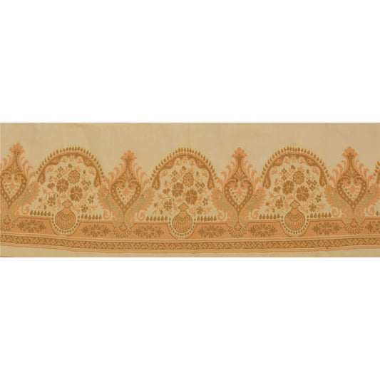 Sanskriti Vintage 1 YD Sari SareeBorder Woven Trim Sewing Craft Cream Decor Lace