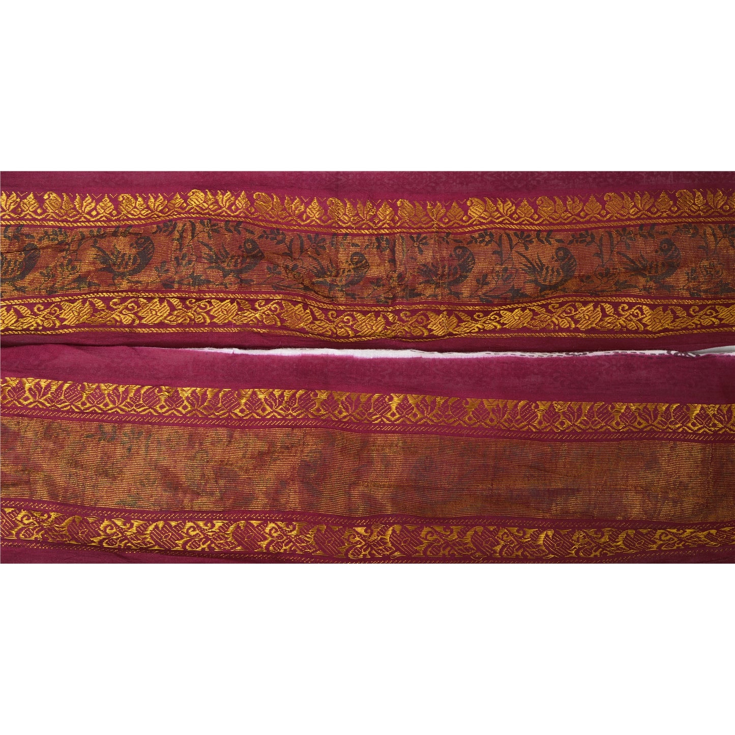 Sanskriti Vintage 1 Yd Sari Border Woven Indian Trim Sewing Purple Craft Lace