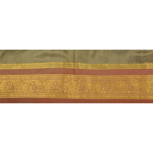 Sanskriti Vintage 1 Yd Trim Sari Border Woven Brocade Craft Sewing 3.2"W Lace