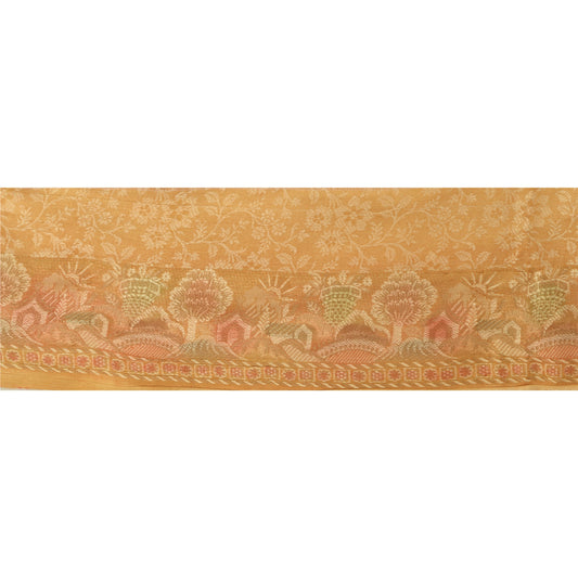 Sanskriti Vintage 1 YD Sari Border Woven Sewing Cream Thread Trim Decor Lace