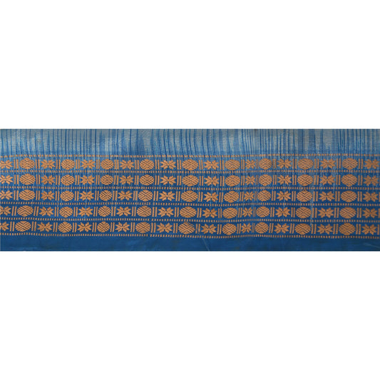 Sanskriti Vintage 1 Yard Sari Border Woven Craft Trim Sewing Blue Decor Lace