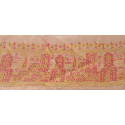 Sanskriti Vintage 1 Yd Craft Sari Border Pure Silk Woven Pink Trim Sewing Lace