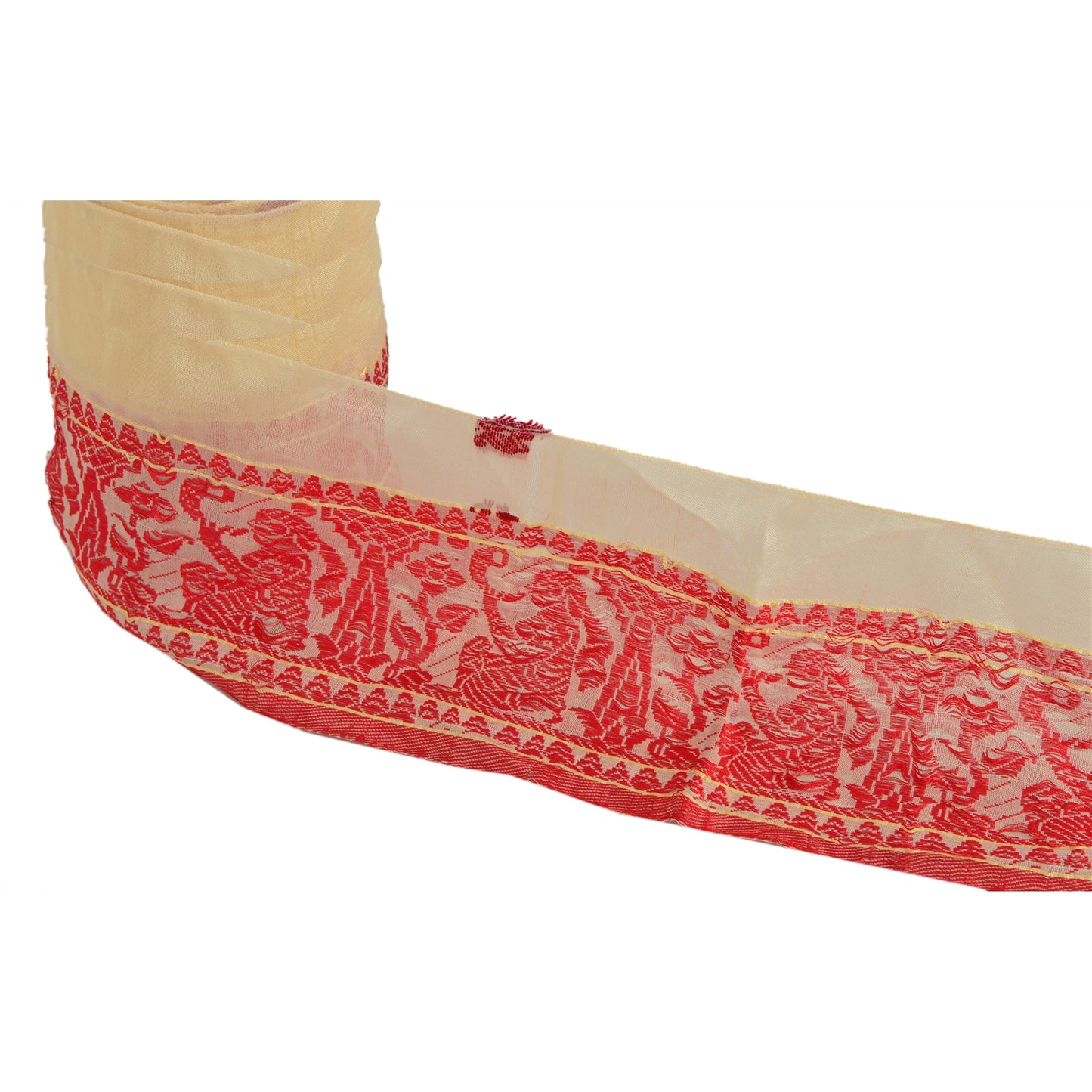 Sanskriti Vintage 1 Yd Sari Craft Border Woven Baluchari Trim Sewing 4W Lace