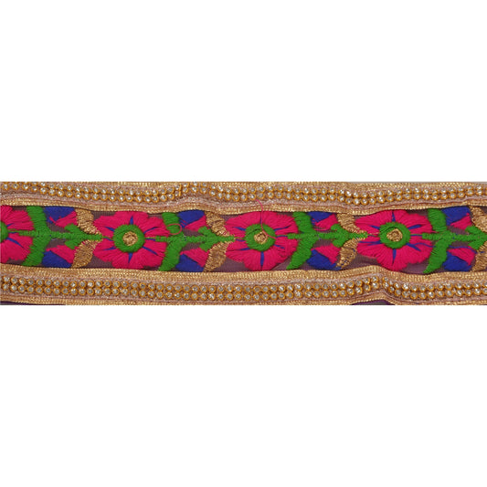 Санскрити Винтаж 1 YD Сари Отделка Бордюр Вышитый Швейный Ремесло Декор Кружево