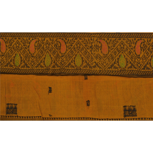 Sanskriti Vintage 1 Yd Sari Border Woven Indian Craft Trim Sewing Saffron Lace