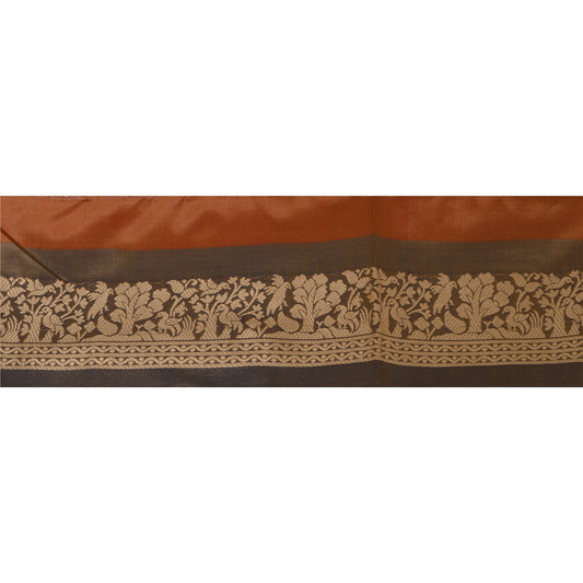 Sanskriti Vintage 1 Yd Sari Border Woven Craft Trim Sewing Brown Decor Lace