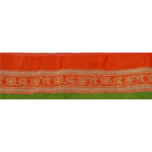 Sanskriti Vintage 1 YD Sari Border Woven Brocade Trim Ribbon 1.5W Craft Lace