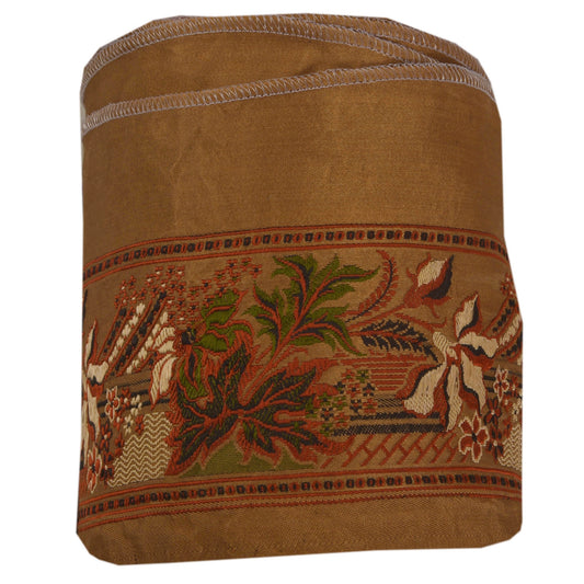 Sanskriti Vintage 1 YD Sari Border Woven Brocade Trim Sewing Brown Lace