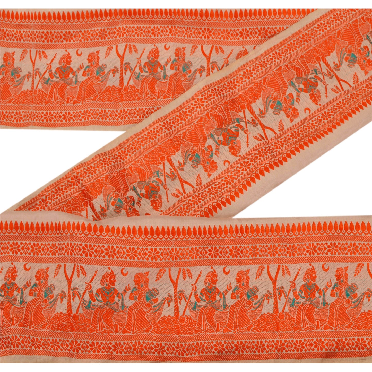 Sanskriti Vintage 1 YD Sari Border Antique Woven Baluchari Trim Sewing 4W Lace