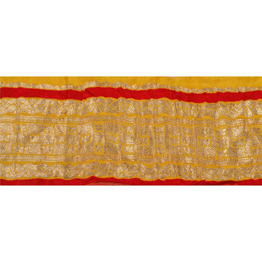Sanskriti Vintage 1 YD Trim Sari Border 4.5W Brocade Craft Sewing Yellow Lace