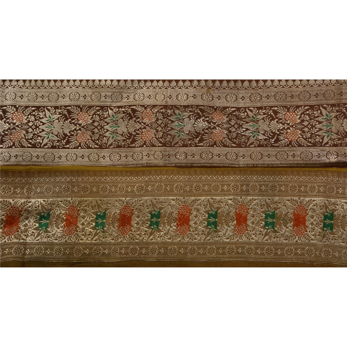 Sanskriti Vintage 1 Yd Trim Sari Border Indian Woven Brocade Craft Sewing Lace