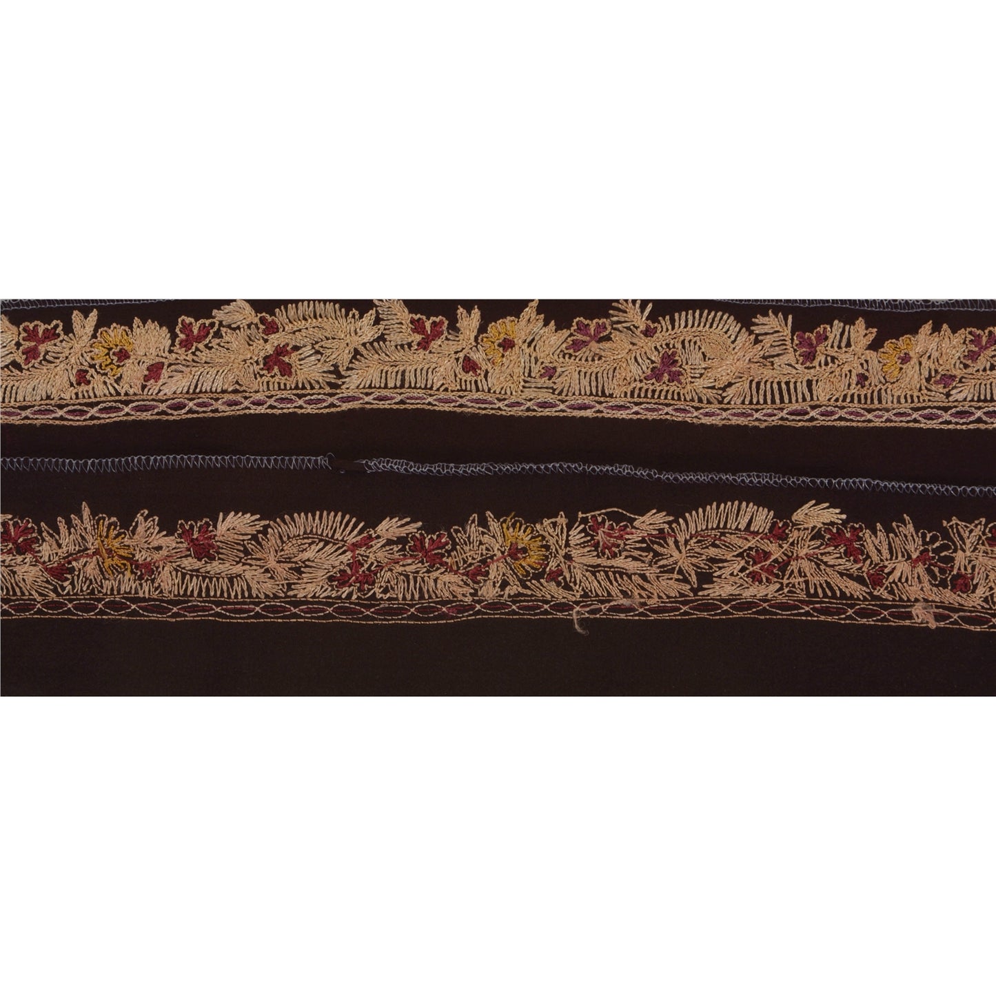 Sanskriti Vintage 1 Yd Sari Border Antique Hand Embroidered Ribbon Craft Lace