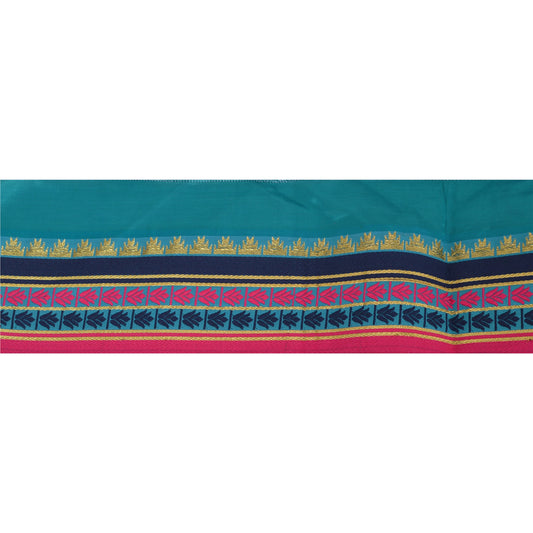 Sanskriti Vintage 1 Yd Sari Border Woven Trim Sewing Blue Craft Decor Lace
