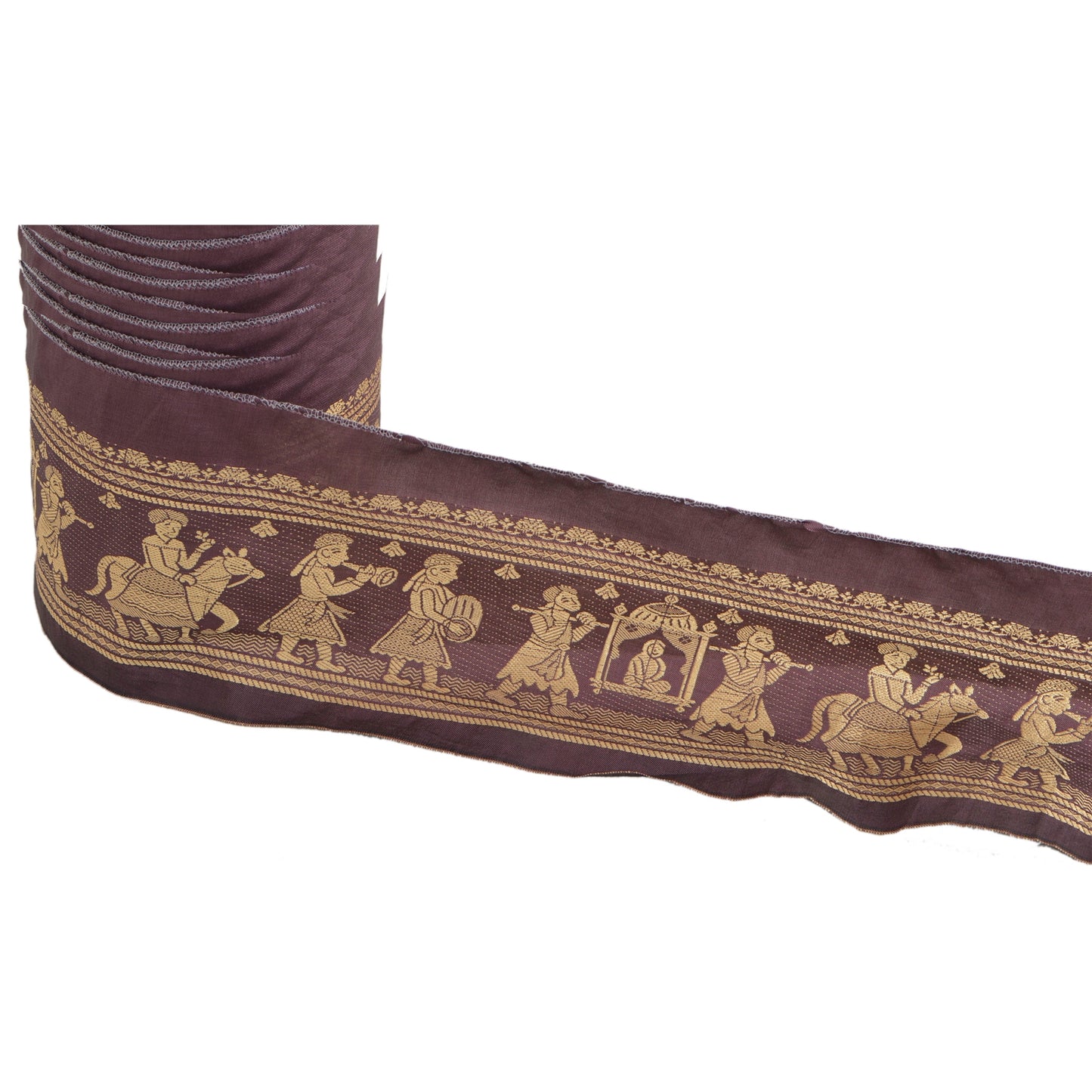 Sanskriti Vintage 1 YARD Indian Sari Border Woven Trim Sewing Purple Craft Lace