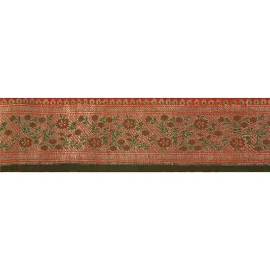 Sanskriti Vintage 1 Yd Trim Sari Border Woven Brocade Craft Sewing 2.5W Lace