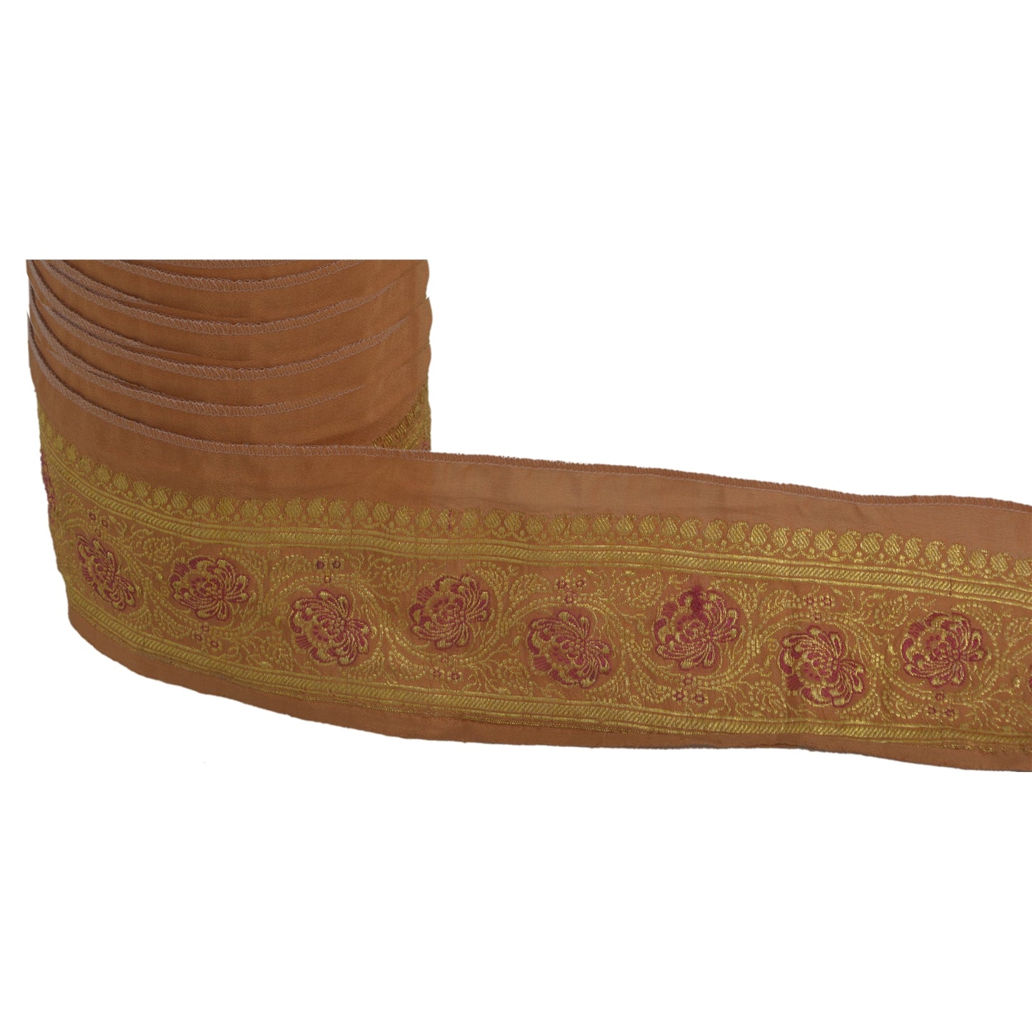 Sanskriti Vintage 1 Yd Trim Sari Border Antique Woven Brocade Craft Sewing Lace