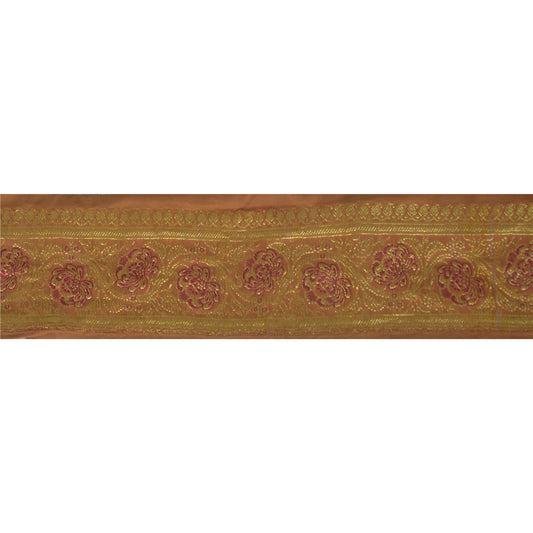 Sanskriti Vintage 1 Yd Trim Sari Border Antique Woven Brocade Craft Sewing Lace
