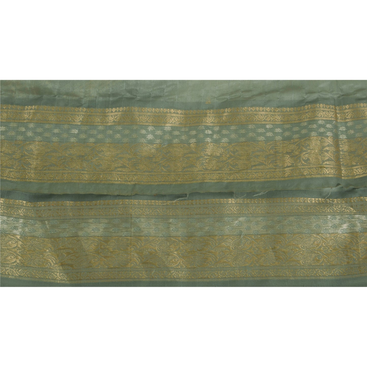 Sanskriti Vintage 1 Yd Sari Border Antique Woven Trim Sewing Grey Craft Lace