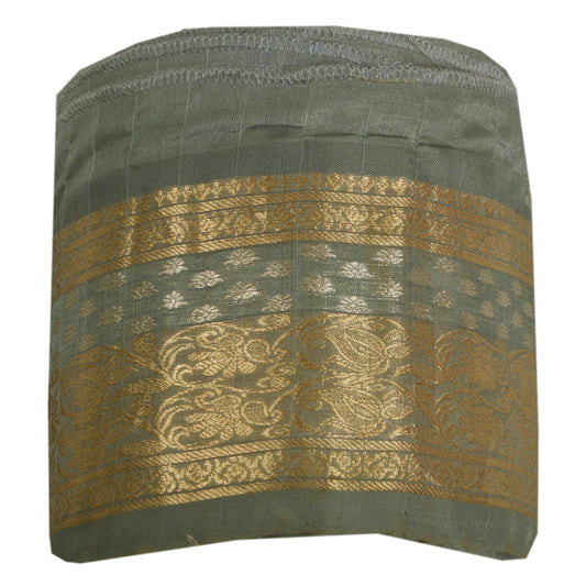 Sanskriti Vintage 1 Yd Sari Border Antique Woven Trim Sewing Grey Craft Lace